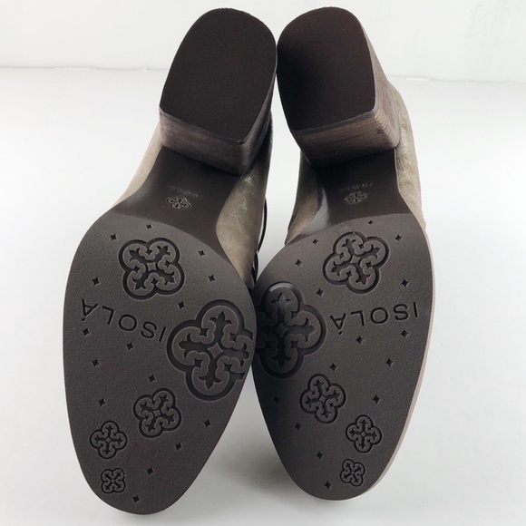 Isola Anthracite Metallic Suede Ankle Booties 10M - Picture 9 of 9